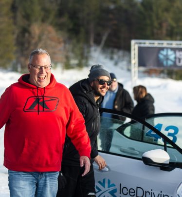 Ice driving training with instructor